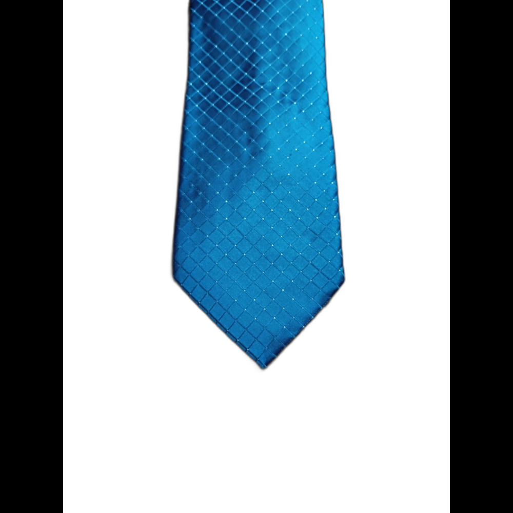 Donald J Trump Teal Grid Metallic Silk Tie